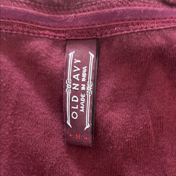 Vintage Old Navy Y2K Cotton Burgundy Red Babydoll Long Sleeve Top Medium - Picture 2 of 6
